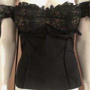 Versace Black and Gold Lace Top with Meri wings